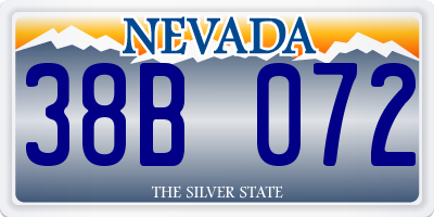 NV license plate 38B072
