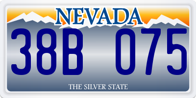 NV license plate 38B075
