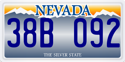 NV license plate 38B092