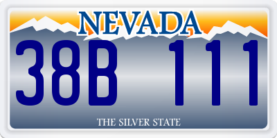 NV license plate 38B111