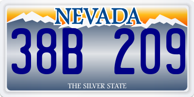 NV license plate 38B209