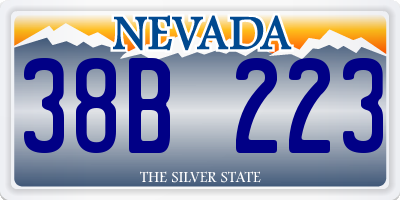 NV license plate 38B223