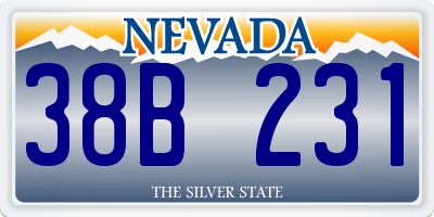 NV license plate 38B231