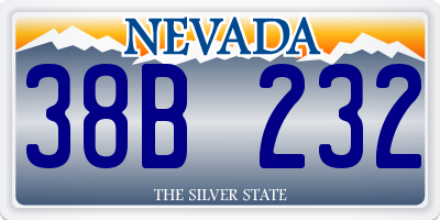 NV license plate 38B232