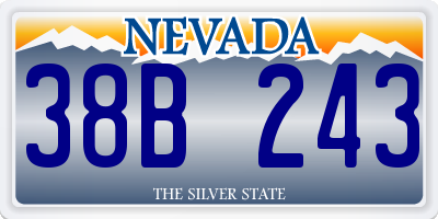 NV license plate 38B243