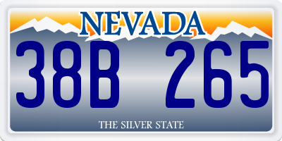 NV license plate 38B265