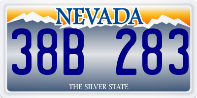 NV license plate 38B283