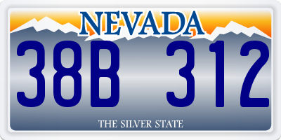 NV license plate 38B312