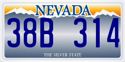 NV license plate 38B314