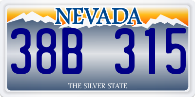 NV license plate 38B315