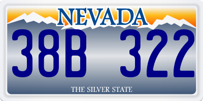 NV license plate 38B322