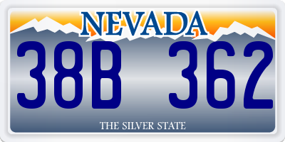 NV license plate 38B362