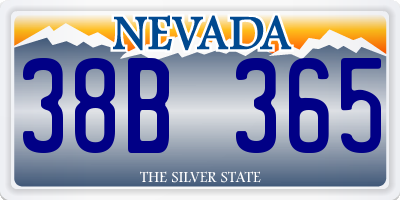 NV license plate 38B365