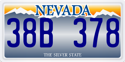 NV license plate 38B378