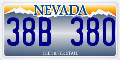 NV license plate 38B380