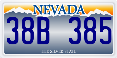 NV license plate 38B385