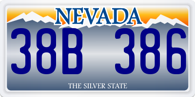 NV license plate 38B386