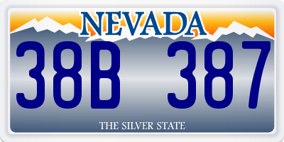 NV license plate 38B387