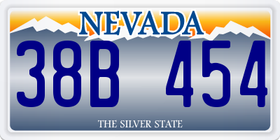NV license plate 38B454