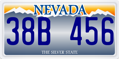 NV license plate 38B456