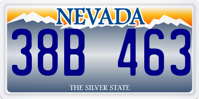 NV license plate 38B463