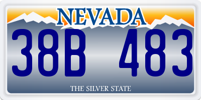 NV license plate 38B483