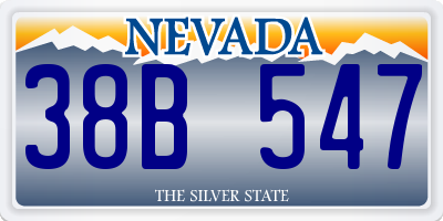 NV license plate 38B547