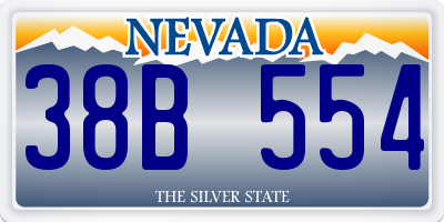 NV license plate 38B554