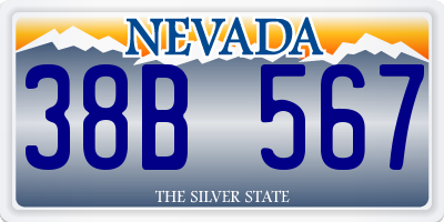 NV license plate 38B567