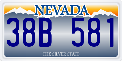 NV license plate 38B581