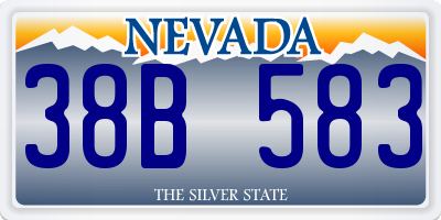 NV license plate 38B583
