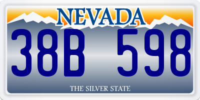 NV license plate 38B598