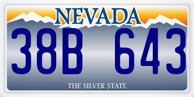 NV license plate 38B643