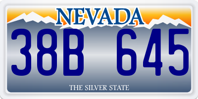 NV license plate 38B645