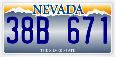 NV license plate 38B671