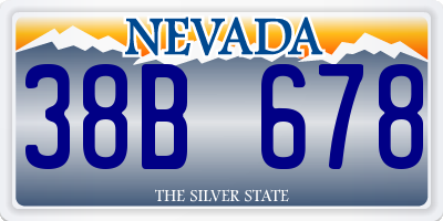 NV license plate 38B678