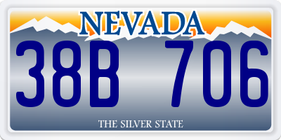 NV license plate 38B706