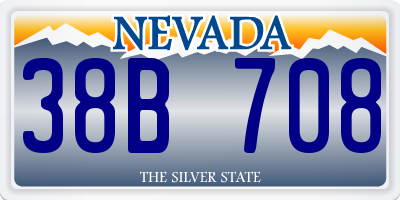 NV license plate 38B708