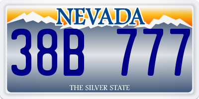 NV license plate 38B777