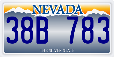 NV license plate 38B783
