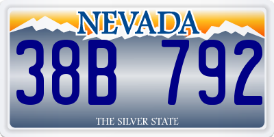 NV license plate 38B792