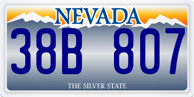 NV license plate 38B807