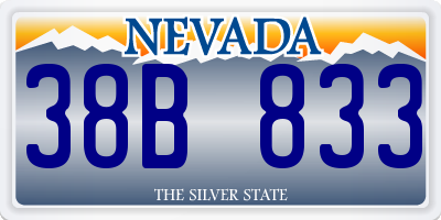 NV license plate 38B833