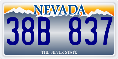 NV license plate 38B837