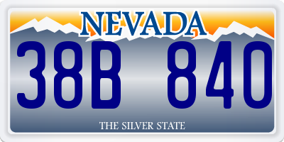 NV license plate 38B840