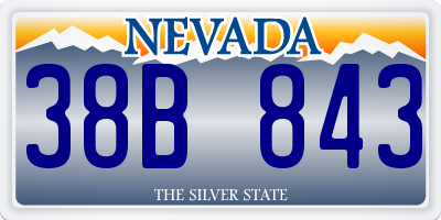 NV license plate 38B843