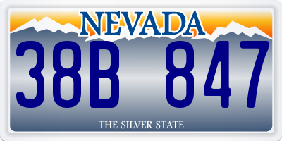 NV license plate 38B847