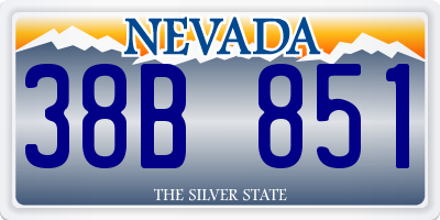 NV license plate 38B851