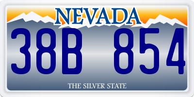 NV license plate 38B854