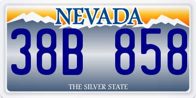 NV license plate 38B858